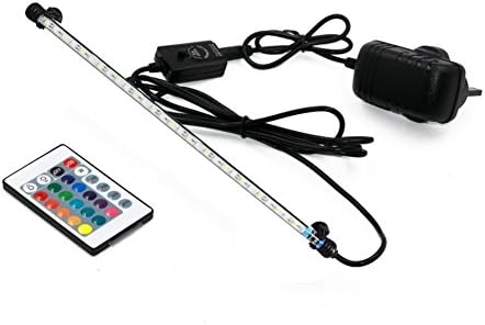 Decoroom LED Aquarium Lights Fish Tank Submersible Lamps Illumination With Remote Control 16 Multi-color Plant Growth Light 7.5-22.8in