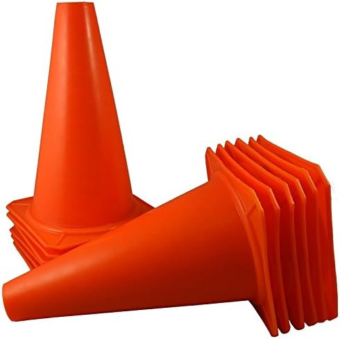 9" inch Orange Cones Sport Agility Traffic Field Soccer Football Training QTY 12