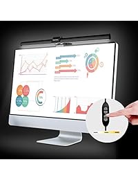 Lámpara de trabajo LED para ordenador, 3 modos de color, luces LED con funciones de ajuste de hue, negro mate, lámpara de oficina con alimentación USB