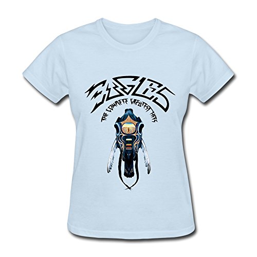 Buy Women's Eagles Band Logo Screw Neck T Shirts Size L SkyBlue Online