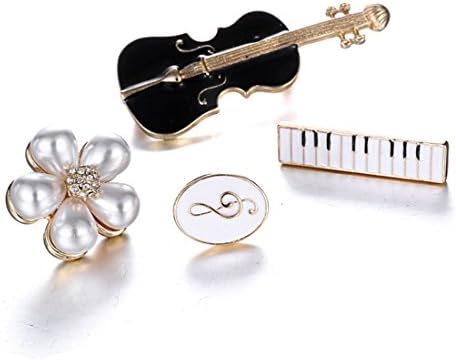Xumengwu Cartoon Enamel Music Elements Brooch Pin Set Cute Brooches Patches for Clothes Bags Backpacks Jackets