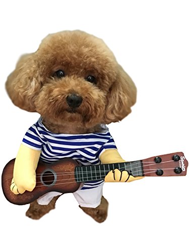 S-Lifeeling Cool Pet Dog Costume Guitar Style cat costumes for Small Cats dogs Holiday