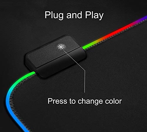 AILRINNI Gaming Mouse Mat - 800 x 300 x 4 mm RGB Large Mouse Pad with 14 Lighting Modes, Non-Slip Rubber Base Mouse Pad with Hand Wrist Rest for Laptop, Gamers, PC, Desk
