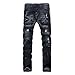 Keybur Men's Ripped Slim Straight fit Broken Hole Tapered Leg Jogger Pants