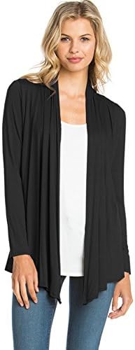 Basic Long Sleeve Open Front Cardigan (S-XXXL) - Made in USA
