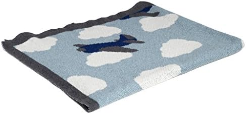 Baby Blanket - Cozy Blanket Eco Throw For Baby - Airplane Pattern Made From Soft Cotton And Polyester For Daily Use By in2green