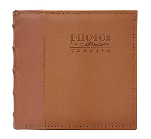 Golden State Art, Photo Album Brown Leatherette Cover, Holds 200 4x6 Pictures