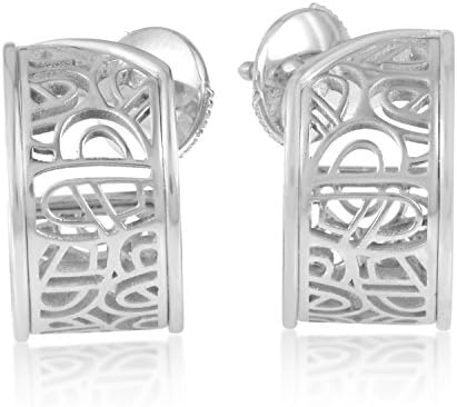 Wire Heart Framework 18K White Gold Huggie Earrings