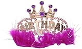 One Rhode Island Novelty Birthday Marabou Princess Pink Tiara
