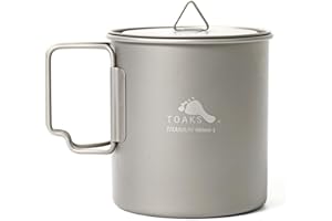 TOAKS 450ml Cup with Lid Light Titanium (Ultralight Version) Outdoor Picnic Hiking Titanium Tableware (450ml (Ultralight with