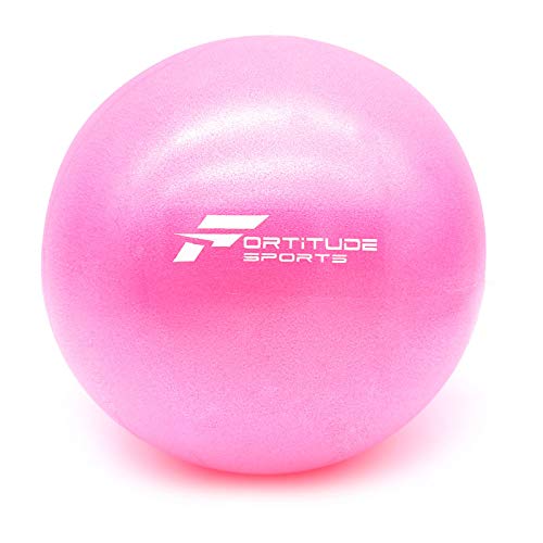Fortitude Sports Yoga Ball 25cm | Soft Mini Pilates Ball for Fitness, Core, Stability and Physical Therapy | Inflatable Mini Gym With Inflation Straw