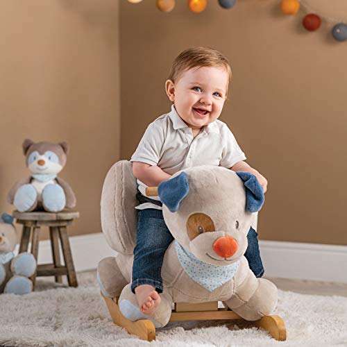 Nattou 333139 Schaukeltier Hund Jim, 60 x 30 x 45 cm, Jim und Bob, Beige/Blau/Braun – Bild 3