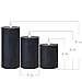 smtyle Halloween Black Flameless Taper Candles Home Decor Set of 3 Battery Operated with 3D Flame Wick Flickering LED Light for Candlesticks 0.86 x 8inch
