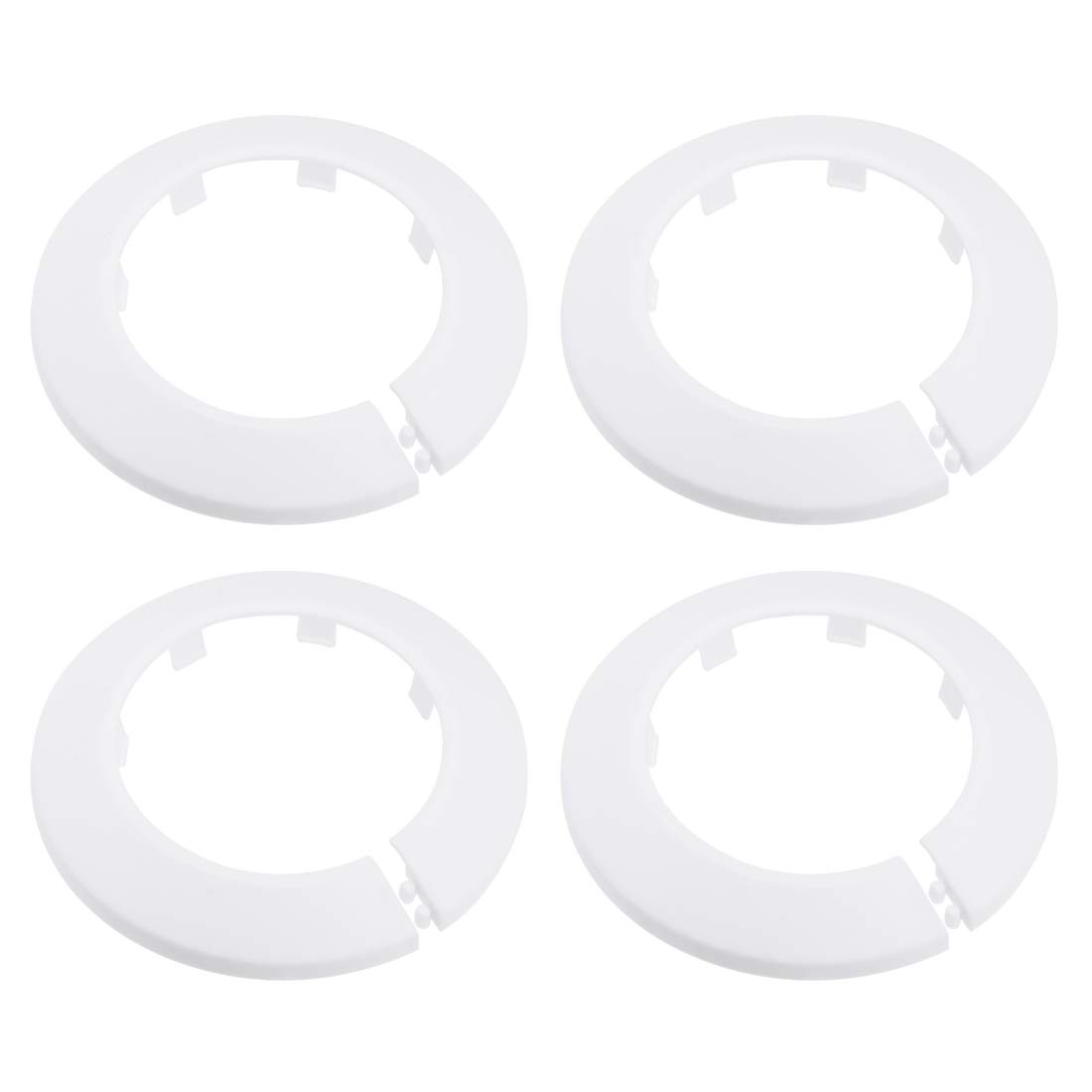 sourcing map 63mm Pipe Cover Decoration PP Plastic Water Pipe Escutcheon White 4pcs