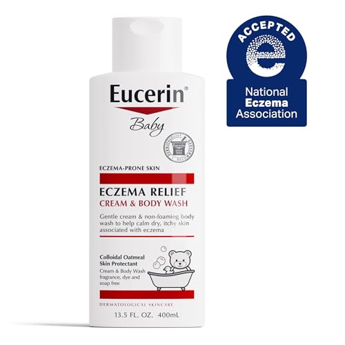 EUCERIN BABY ECZEMA RELIEF CREAM BODY WASH, FRAGRANCE FREE ECZEMA BODY WASH FOR BABIES WITH COLLOIDAL OATMEAL, 13.5 FL OZ BOTTLE