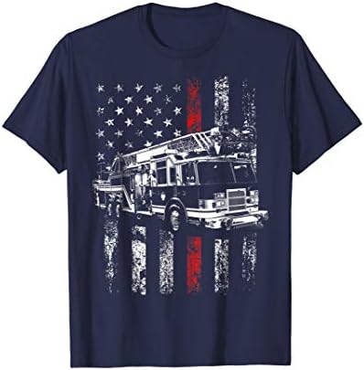 Fireman American Flag Shirt Thin Red Line Firefighter Shirt