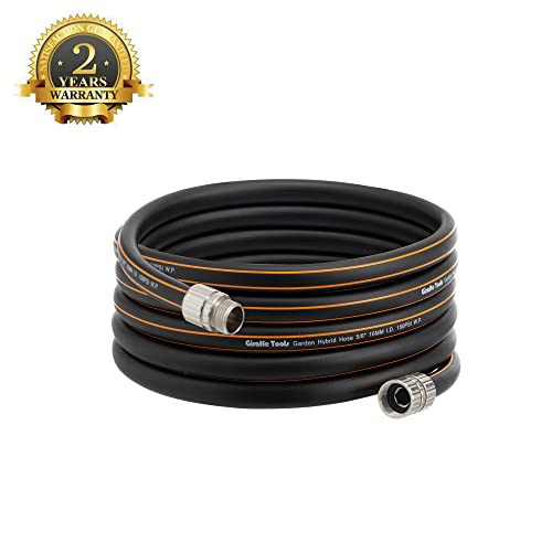 Giraffe Tools Hybrid Garden Hose 25 ft, 5/8" Rubber Water Hose with