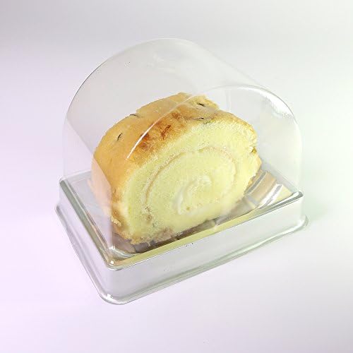 100 BPA-Free Clear Dome Silver Base Mini Roll Cakes Single-Serving To-Go Containers