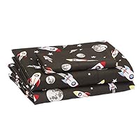 Amazon Basics Kids Space Rockets Soft, Easy-Wash Microfiber Sheet Set - Twin, Space Grey Rockets Amazon Basics Kids Space Rockets Soft, Easy-Wash Microfiber Sheet Set - Twin, Space Grey Rockets