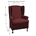 Maytex Reeves Stretch 1 - Piece T – Cushion Wingback Chair with Arms Furniture Cover Slipcover, Red