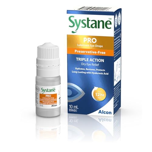 Systane PRO Preservative-Free Lubricating Eye Drops for Dry Eye Relief, Triple-action Formula, Long-lasting Hydration, Relief from Digital Strain – 10 mL