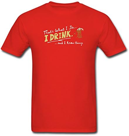 Tracy Men's I Drink &amp; I Know Things Red Cotton T-Shirt(XXXL)
