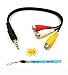 Poyiccot 3.5mm male Plug to 3RCA Female adapter cable Video adapter, 3.5mm Male Plug to 3 RCA Female (Red-Yellow-White) Connectors For AV ,Audio , video, LCD TV,HDTV