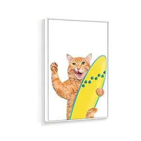 Framed Canvas Wall Art for Living Room, Bedroom Humorous Cat Canvas Prints for Home Decoration Ready to Hanging - 16x24 inches