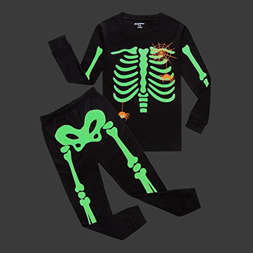 Boys Halloween Pajamas SkeletonGlowinTheDark Shirts Toddler Pjs Kids Clothes Sleepwear 2T