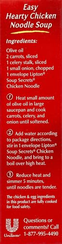SOUP SECRETS LIPTON INSTANT SOUP MIX CHICKEN FLAVOR NOODLE FOR A WARM CUP OF SOUP COOKS IN 5 MINUTES 4.2 OZ