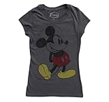 Mighty Fine Womens Classic Mickey Mouse Heather T-Shirt Silver