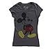 Mighty Fine Womens Classic Mickey Mouse Heather T-Shirt Silver
