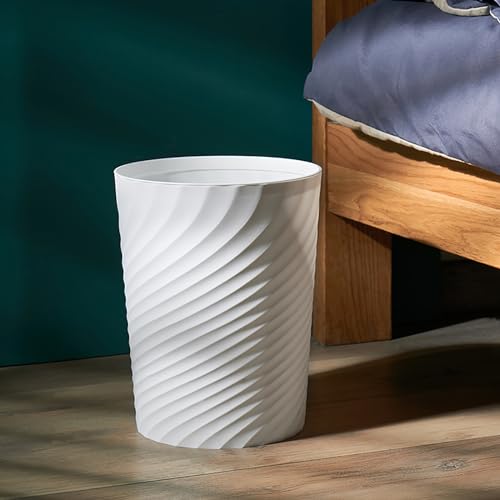 HOLTPHILI Trash Can Waste Basket 1.8 Gallon Small Garbage Can for Bathroom Bedroom Inn Hotel, Black