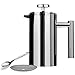 AmoVee French Press Coffee Maker Tea Maker, 304 Stainless Steel Double Insulation, with Espresso Spoon and Bonus Screen (350ML, 12 oz)