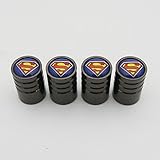 US85 Superman Black Chrome Auto Car Wheel Tire Air Valves Caps Stem Cover