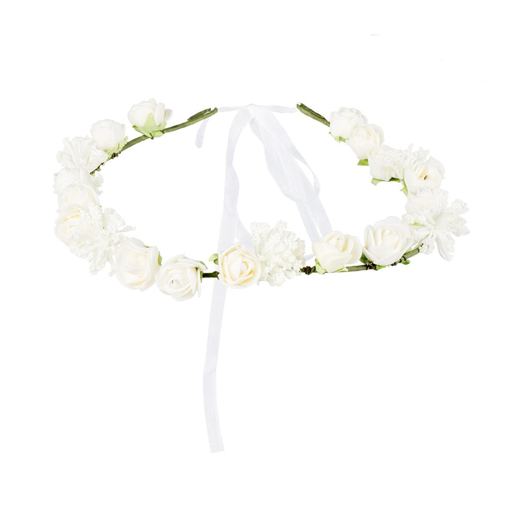 Boland 52222 Ibiza Flower Garland Headband White One Size Accessory Tropical Summer Theme Party Garden Party Beach Party