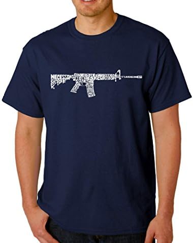 Men's Word Art T-Shirt- AR15 2nd Amendment Word Art - Navy Blue - X-Large