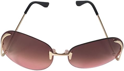 Womens Fashion Rimless Round Oversized Sunglasses by Atlanta Fashion