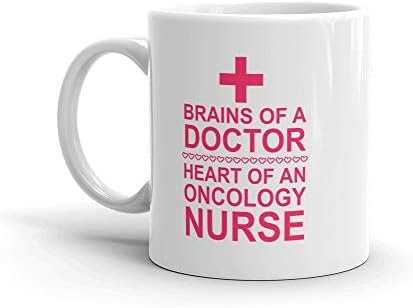 Oncology Nurse Mug/Gifts-Nurse Appreciation Cups/Gift-Brains of a Doctor Heart of a Nurse-for Women/Men