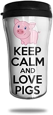 Keep Calm And Love Pigs Fashion Curved Coffee Cup 250ML,Travel Coffee Mug