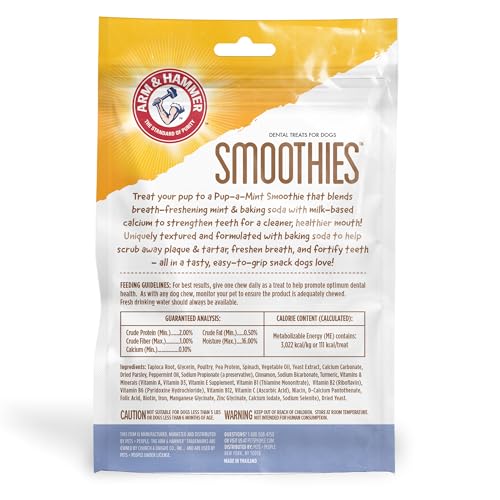 ARM & HAMMER FOR PETS RINGERS DENTAL TREATS FOR DOGS | DENTAL CHEWS FIGHT BAD DOG BREATH, PLAQUE & TARTAR WITHOUT BRUSHING | FRESH MINT FLAVOR, 5 COUNT