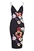 AX Paris Women's Floral Plunge String Strap Midinavy Dress