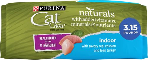 PURINA CAT CHOW NATURALS DRY CAT FOOD, INDOOR WITH REAL CHICKEN & TURKEY, 3.15 LB BAG