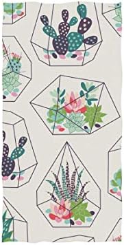Cooper girl Succulents and Cactus Hand Towel Cotton Bathroom Towel for Hand Face Gym Spa