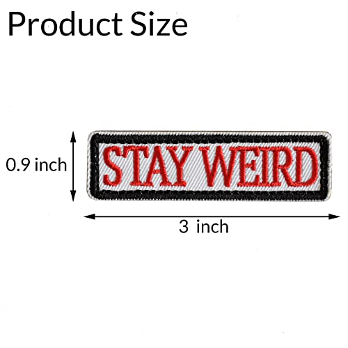 TACVEL Stay Weird Patch Embroidered Funny Badge Milltary Patch, Hook & Loop Patch for Caps, Backpacks, Clothes, Vest, Military Uniforms, Tactical Gears Etc