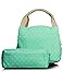 Leaper Women Lunch Bag Cute Lunch Box Pencil Case Pencil Bag 2 PCS Water Blue