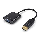 DP to VGA Adapter, Coocotech DisplayPort to VGA Adapter Converter Male to Female Gold Plated connector 1080p for DELL/ HP/ Lenovo/ Asus/ Chromebox