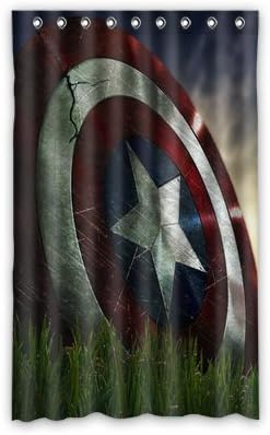Personalized Custom Captain America Window Curtains/Drape/Panels/Treatment Thermal Insulated Blackout Window Curtains 52" x 84" Inch