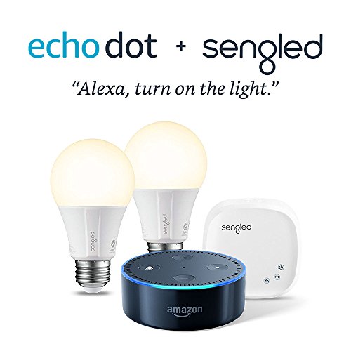 Echo Dot (2nd Generation) - Black + Element by Sengled 2 Bulb Kit - $59.99