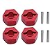 Hobbypark Aluminum 12mm Hex Wheel Hubs Nuts w/Pins Replacement of 1654 for RC Traxxas 1/10 Slash 4x4 & Stampede 4WD (4-Pack) (Red)
